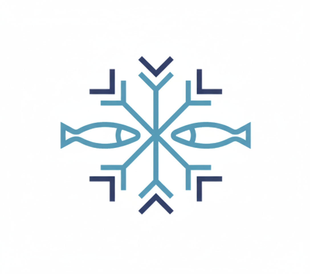 SeaPack Industries Logo - Snowflake with Fish